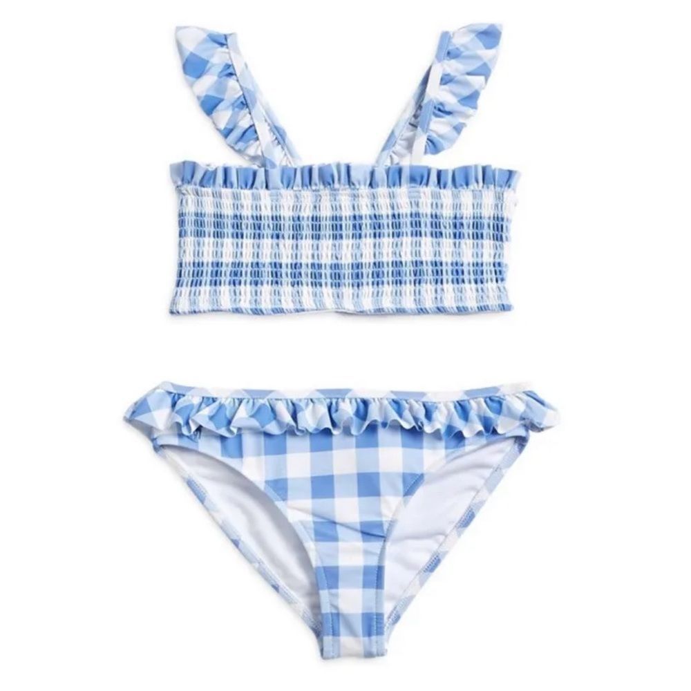 NWT Ralph Lauren Girls' Gingham Two Piece Swimsuit Size $55